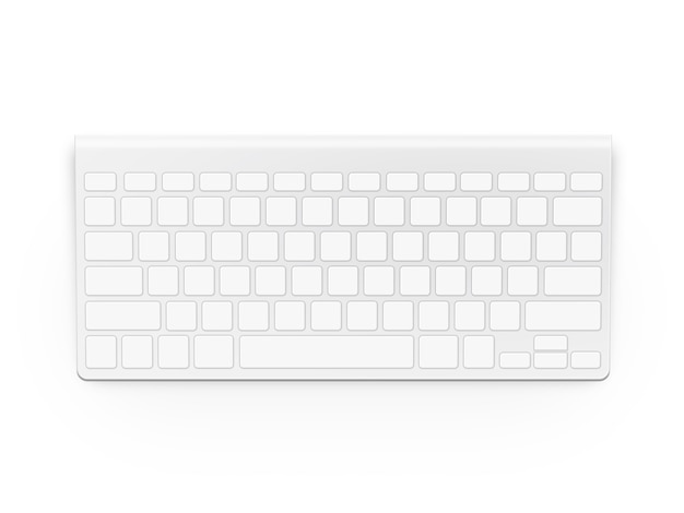 Clavier blanc vierge isolé