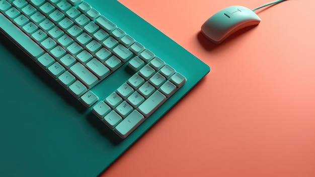 Clavier sur fond coloré