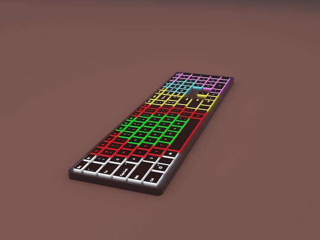 Clavier de jeu noir pour ordinateur rvb avec rendu 3d rétroéclairé