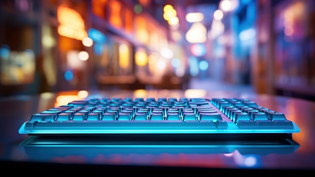 Clavier avec des lumières RGB colorées