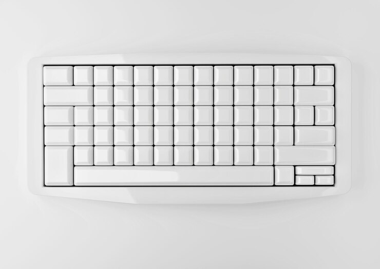 Photo clavier minimaliste blanc avec des touches blanches rendu 3d