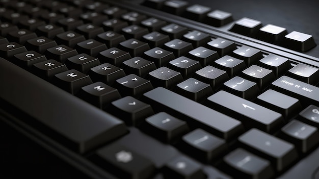 Un clavier d'ordinateur noir avec des touches en surbrillance Generative ai
