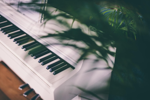 Clavier de piano blanc classique