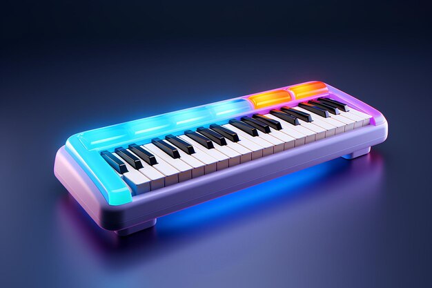 Clavier de piano avec des lumières colorées