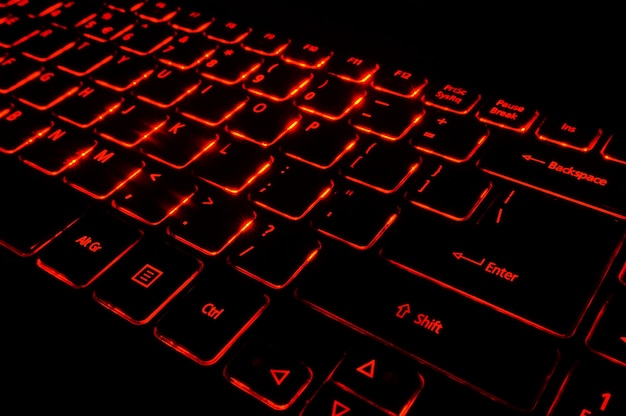 Clavier avec rétro-éclairage rouge