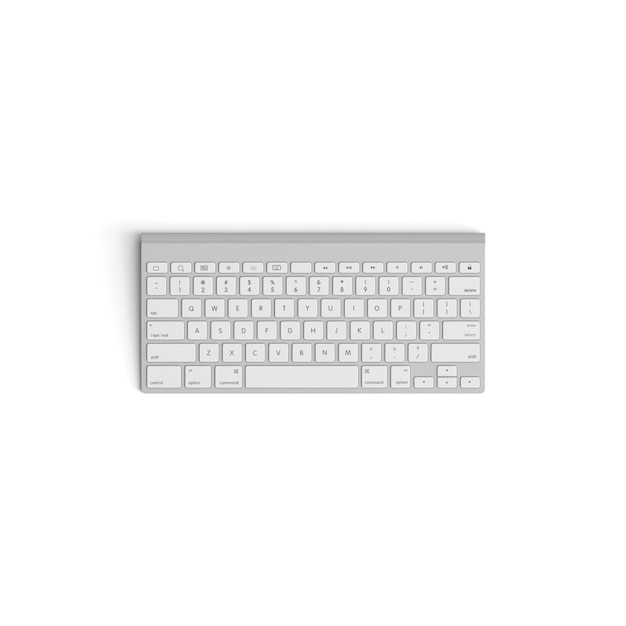 Clavier sans fil isolé sur fond blanc image de haute qualité avant vue supérieure noire pleine rotation multifonctionnelle avant rotation à droite