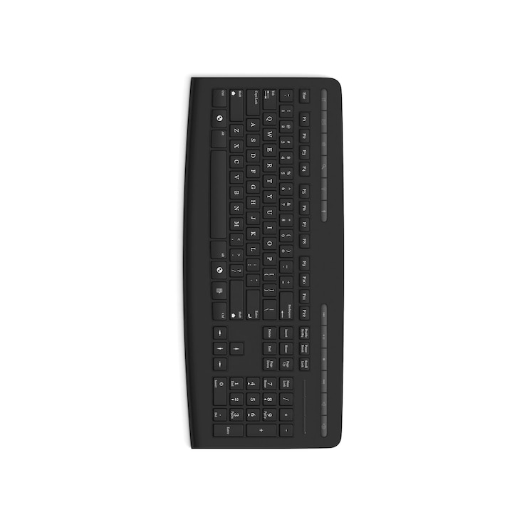 Photo clavier sans fil isolé sur fond blanc image de haute qualité vue avant supérieure vue noire enracinée