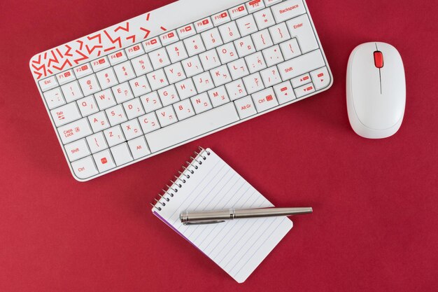 Clavier et souris blancs