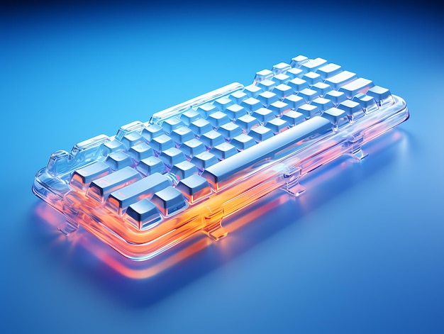 Clavier en verre transparent gradients de couleur clavier technologie clavier clavier futur clavier 3d clavier