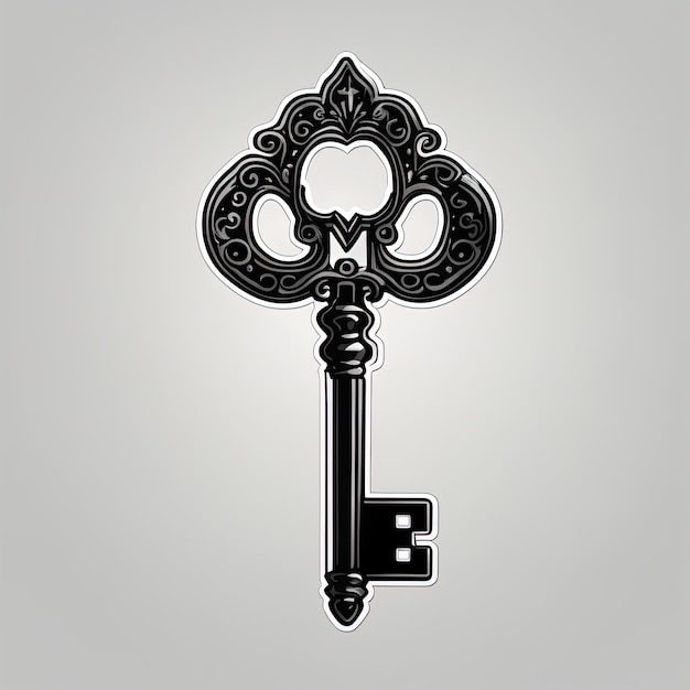Photo clé de la clé sur fond noir vecteurclé d'un signe de luxe sur fond noir