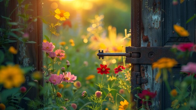 La clé qui ouvre une porte à une prairie de printemps vibrante