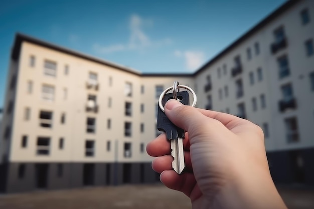 Photo clés en mains dans le contexte d'une ia immobilière nouvellement achetée