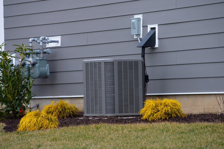 Photo climatiseur près de la nouvelle alimentation de l'installation du ventilateur froid de la maison