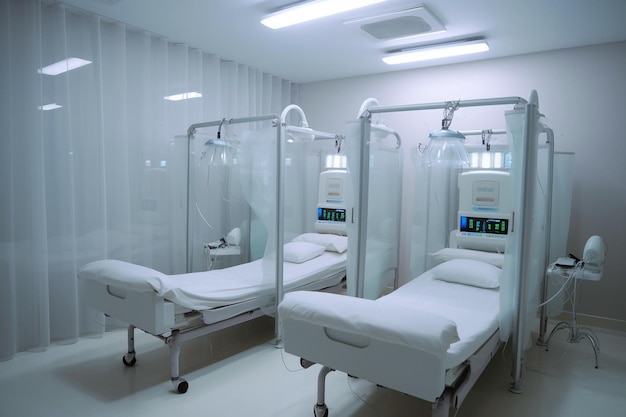 Une clinique du sommeil avec des patients qui suivent des études sur le sommeil des installations médicales AI générative