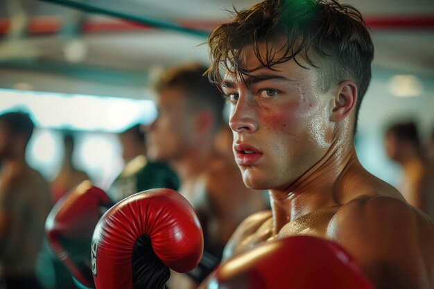 Clip d'action d'un homme en entraînement de boxe athlétisme puissant