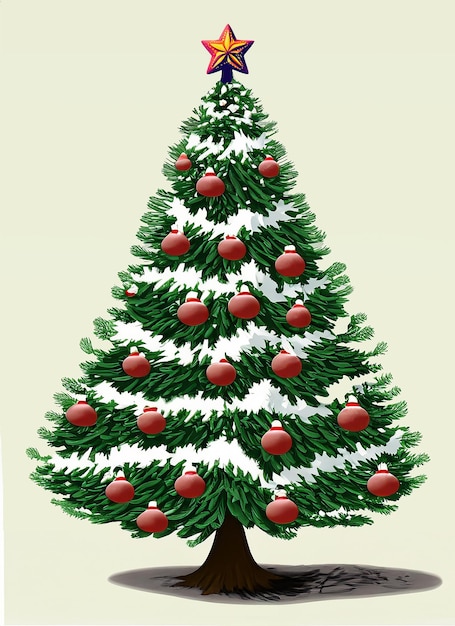 Clip art de l'arbre de Noël isolé par vecteur