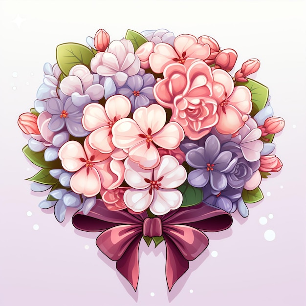 le clip art du bouquet de mariée kawaii
