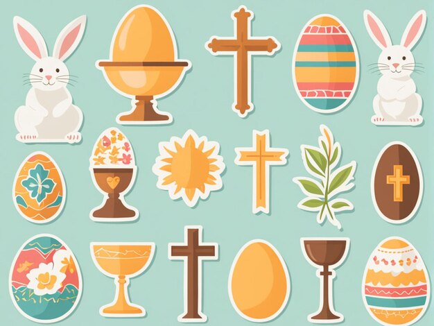 Photo clip art de pâques avec des symboles religieux emblématiques