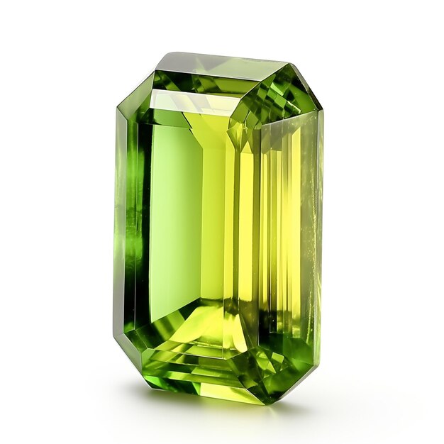 Clip art de pierre précieuse tourmaline jaune vert isolé