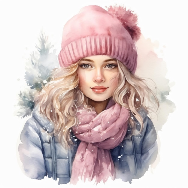 Clipart aquarelle d’art d’hiver isolé sur fond blanc