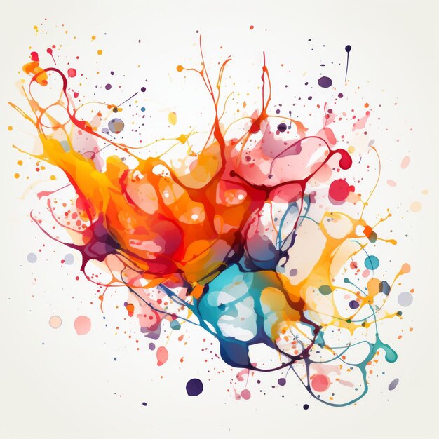 Photo clipart à l'aquarelle coloré avec une composition complexe