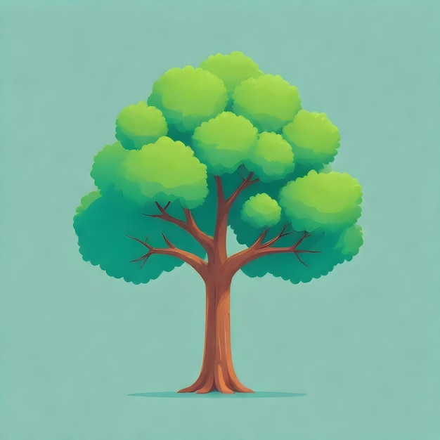 Clipart de l'arbre serein contre la toile de la nature