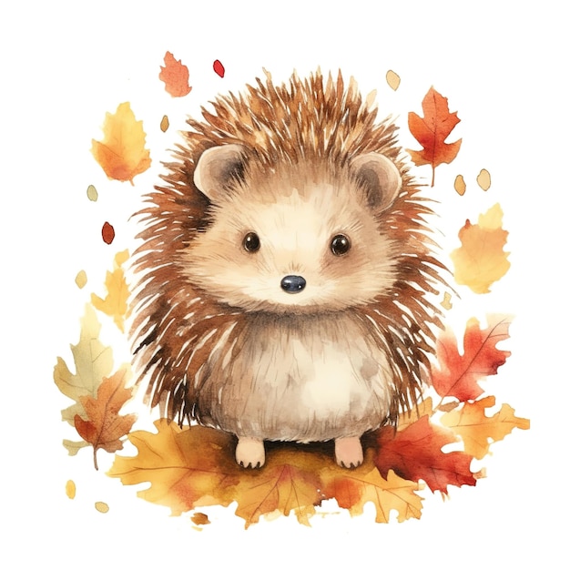 Clipart d'automne mignon en aquarelle