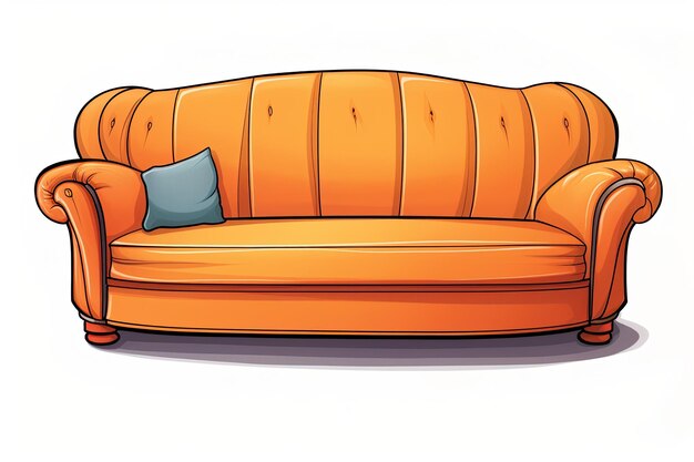 Photo clipart de canapé dans une illustration vectorielle de style dessin animé isolée sur un fond blanc