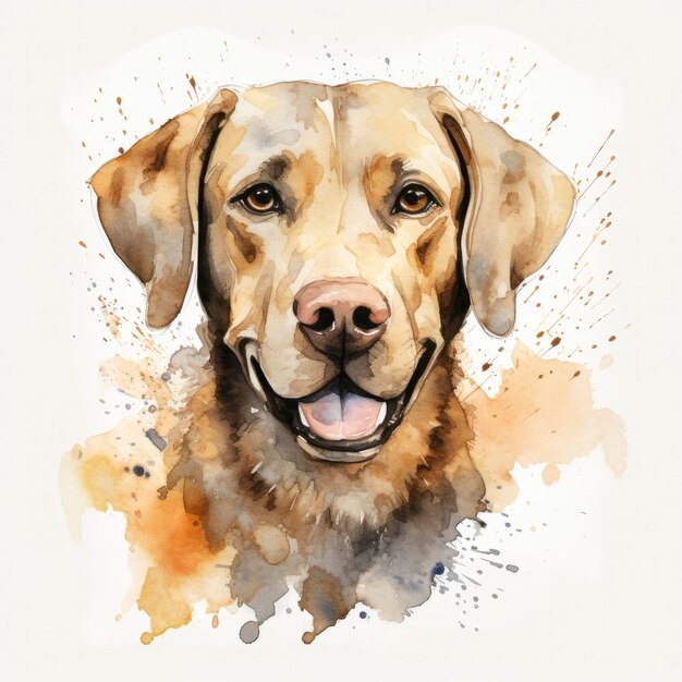 Photo clipart de chien aquarelle sur fond blanc