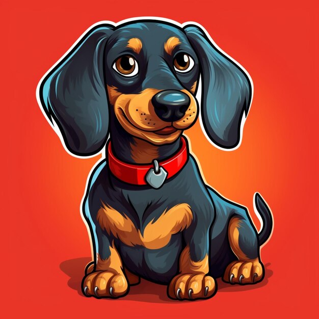 Clipart de chien teckel mignon IA générative