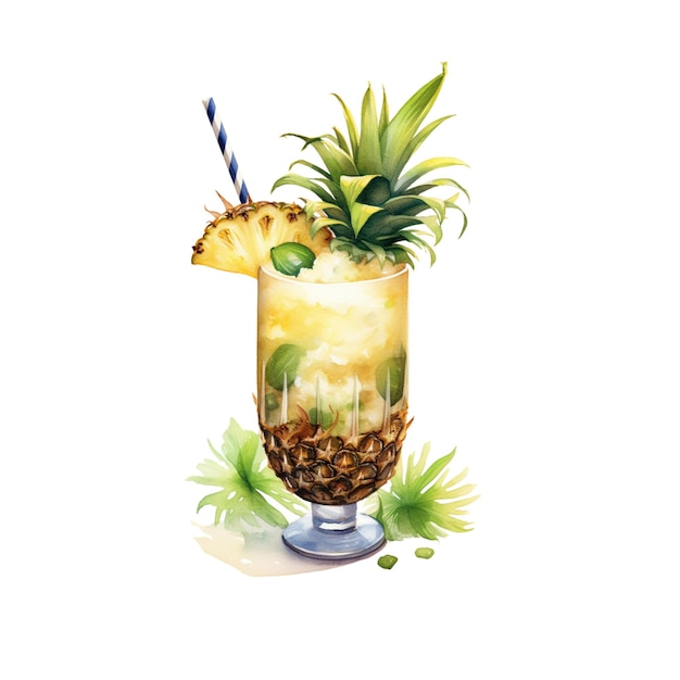 Clipart de cocktail Pina Colada 1 (en anglais)