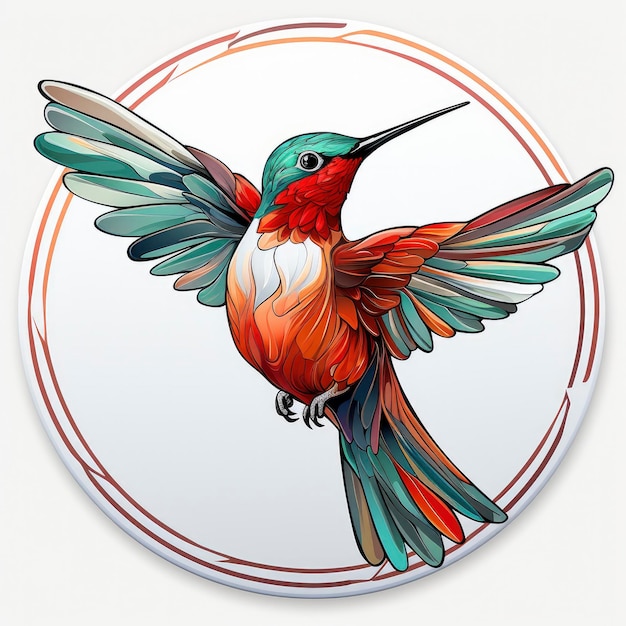 Clipart colibri sur fond blanc