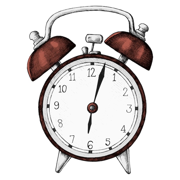 Clipart de dessin de l'horloge rouge en png