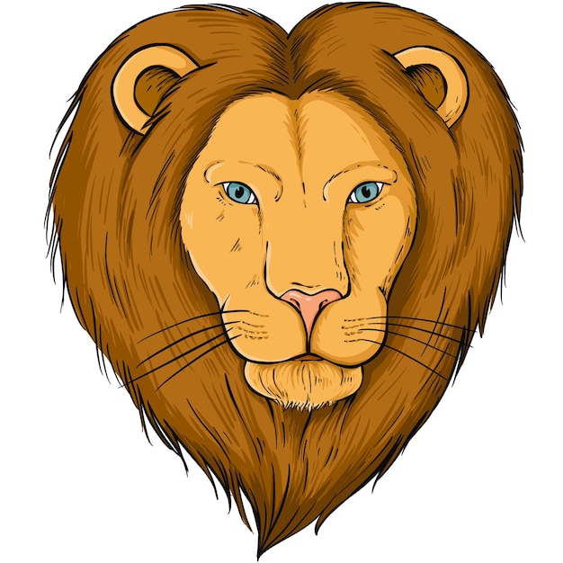 Clipart dessiné à la main du lion Png vintage