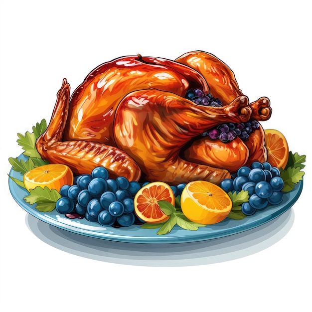 Clipart du plat de dinde de Thanksgiving