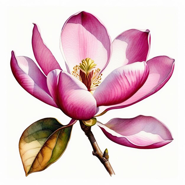 Photo clipart de fleur de magnolie rose pour les conceptions et projets créatifs plane numérique d'artisanat de papier numérique