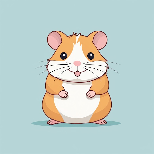 Clipart d'illustration de dessin animé plat de hamster mignon