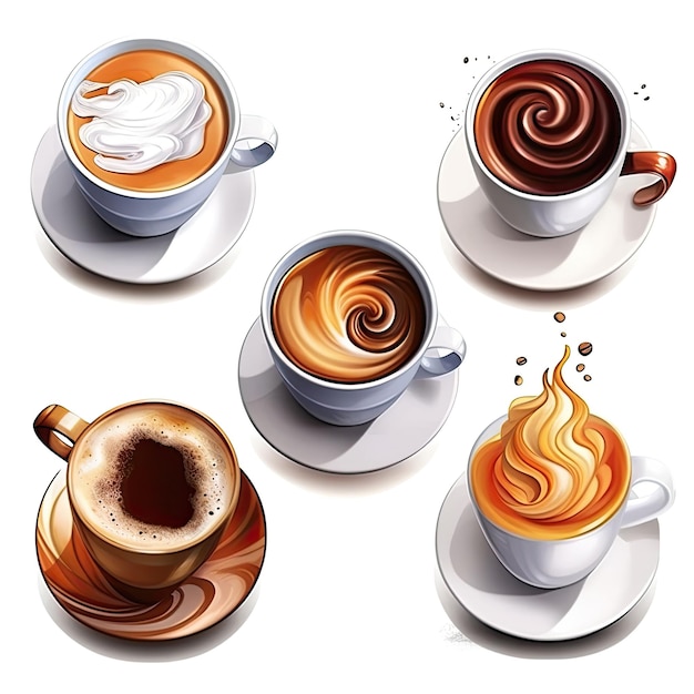 clipart macchiato avec un design vintage