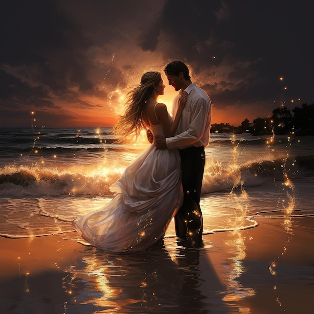 clipart de mariage sur la plage