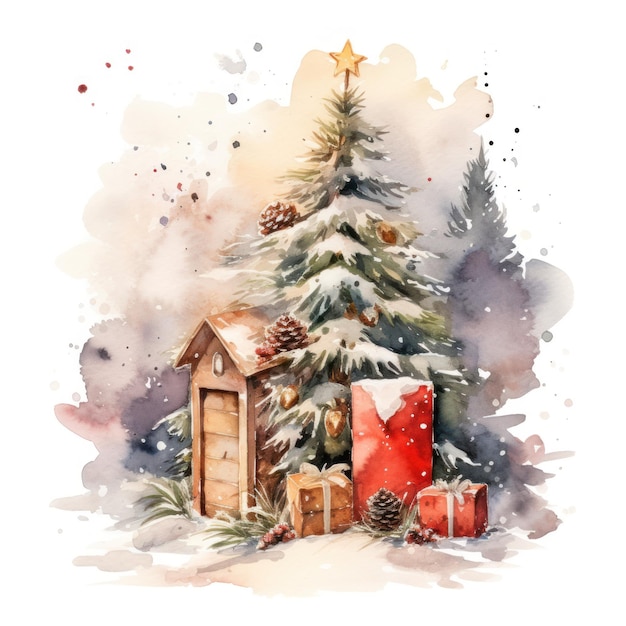 Clipart de Noël à l'aquarelle