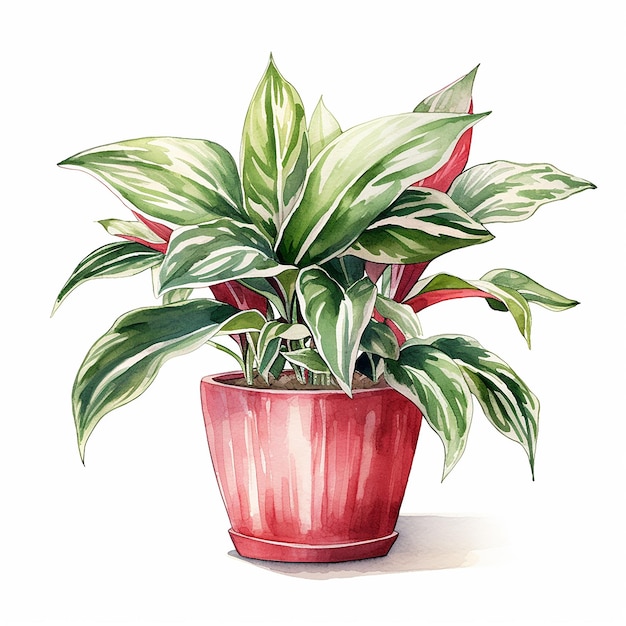 Clipart d'une plante d'intérieur à l'aquarelle