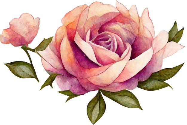 Clipart de roses aquarelle