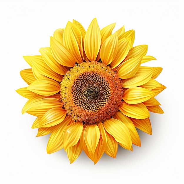 clipart tournesol sur fond blanc