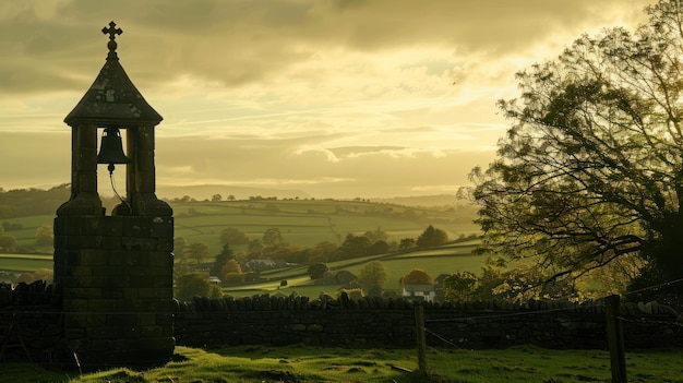 Photo une cloche d'église sonne à travers la campagne