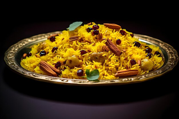 Close-up d'une assiette de biryani aromatique