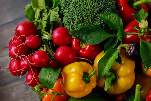 Close-up de l'assortiment de légumes frais