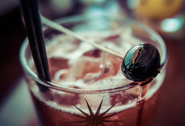 Close-up de la boisson servie sur la table