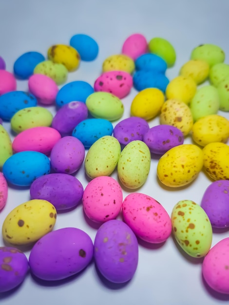 Close-up de bonbons multicolores