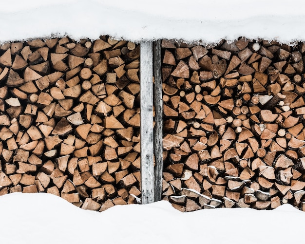 Photo close-up des bûches de bois