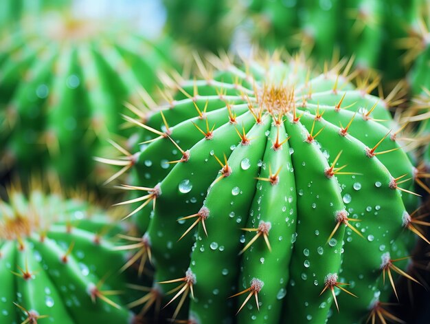 Close-up d'un cactus dans un jardin botanique Macro